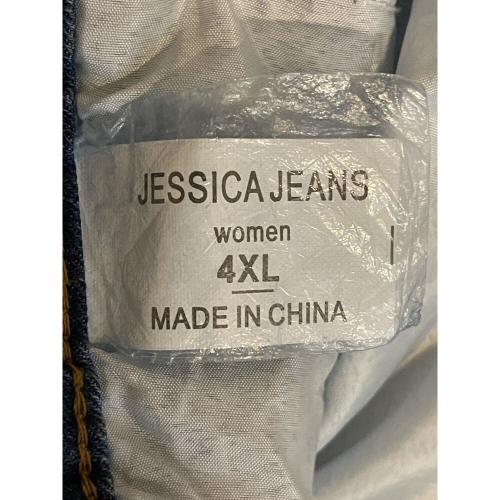 Jessica Jeans Plus Women's 4XL Blue Distressed Tapered Leg - Picture 8 of 8
